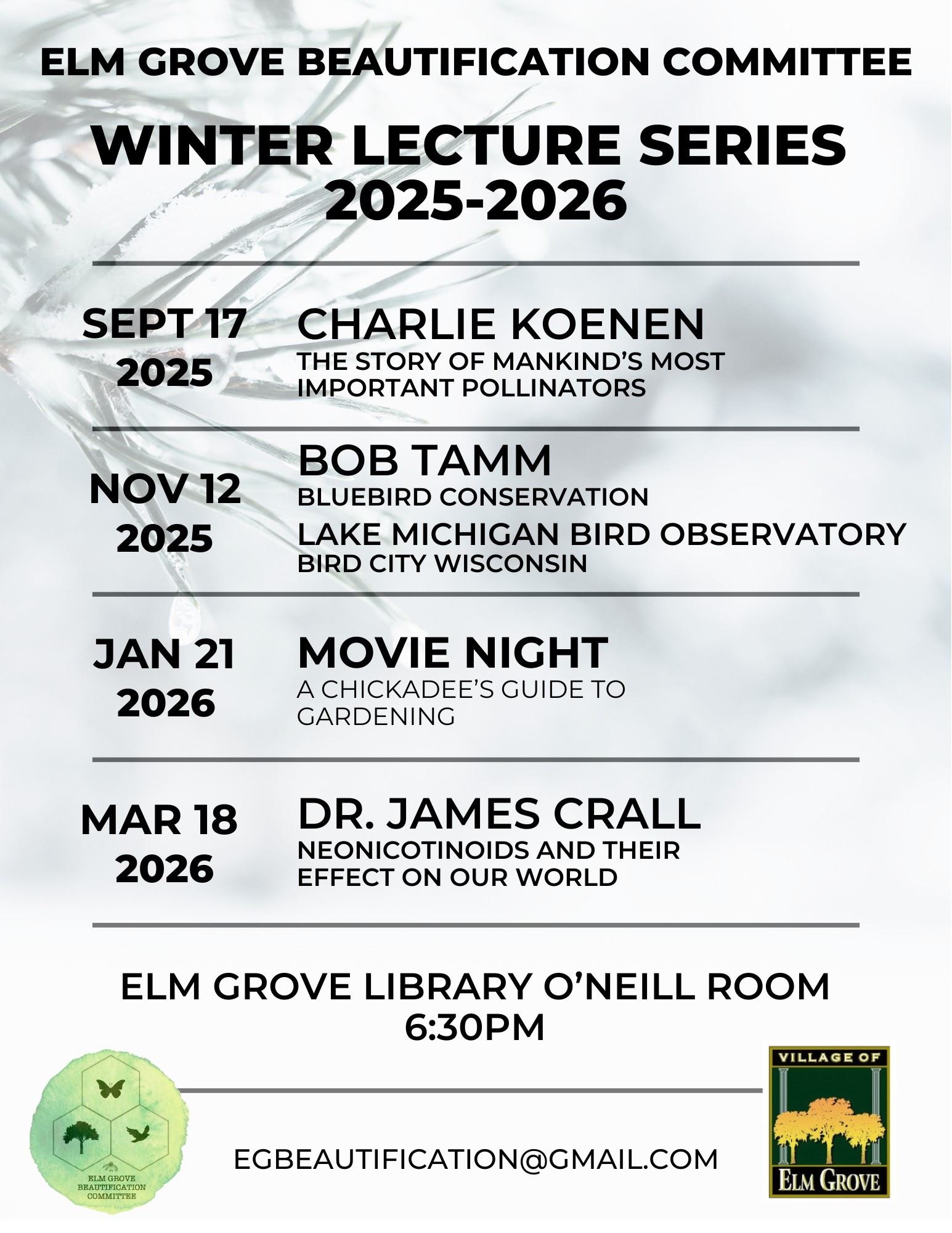 Winter Lecture Series Beautification